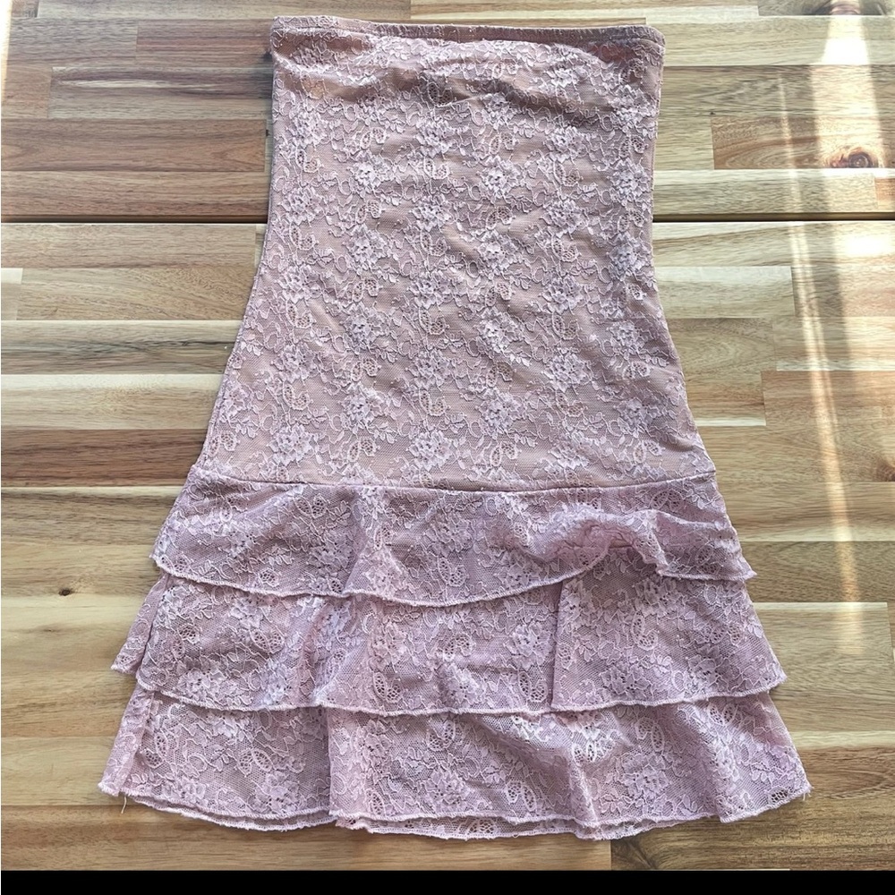 Edikted Pink Mini Dress with Ruffled Tiers